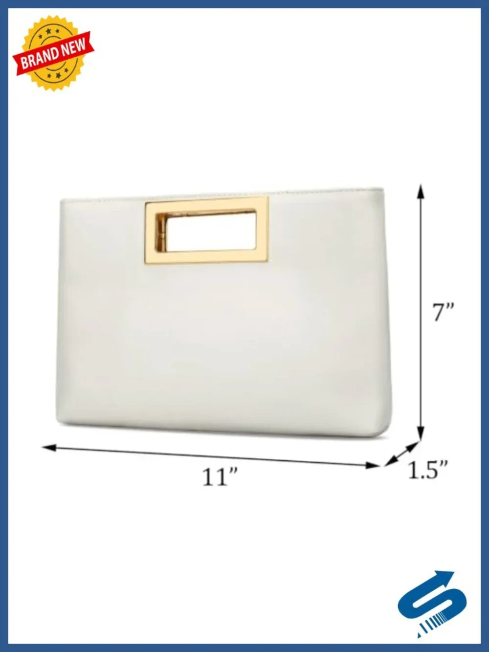 Formal Evening Clutch Purse with Detachable Gold Chain Top Handle Handbag for